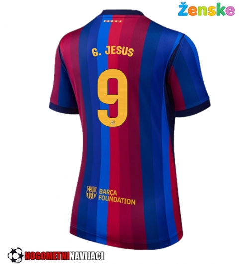 Ženske Nogometnih dresov Barcelona Gabriel Jesus #9 Domači 2026-27 Kratki rokavi Ženske Nogometnih dresov Barcelona Gabriel Jesus #9 Domači 2026-27 Kratki rokavi
